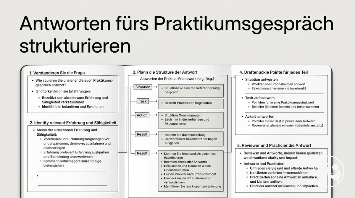 Strukturierte Notizen für klare Antworten im Vorstellungsgespräch fürs Praktikum