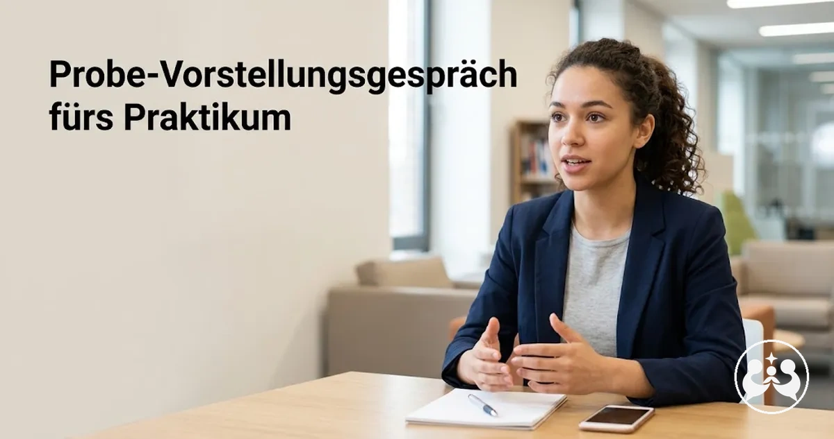 Student nimmt an einem Probe-Vorstellungsgespräch fürs Praktikum teil