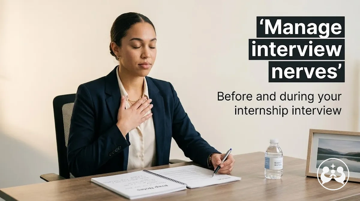 Candidate using preparation techniques to manage interview nerves
