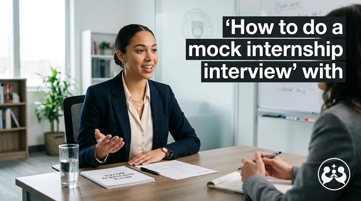 Student taking part in a mock internship interview