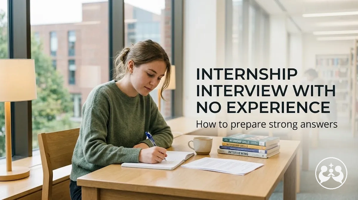 Student preparing interview answers with limited work experience