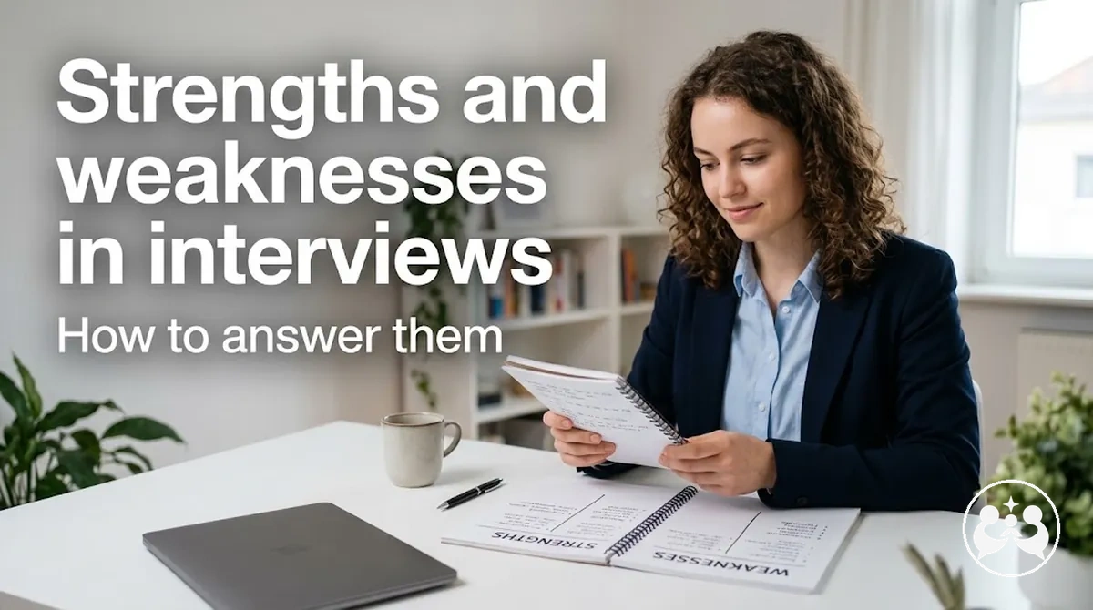 Candidate preparing strengths and weaknesses interview answers