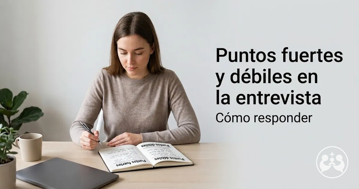 Candidato preparando respuestas sobre sus puntos fuertes y débiles