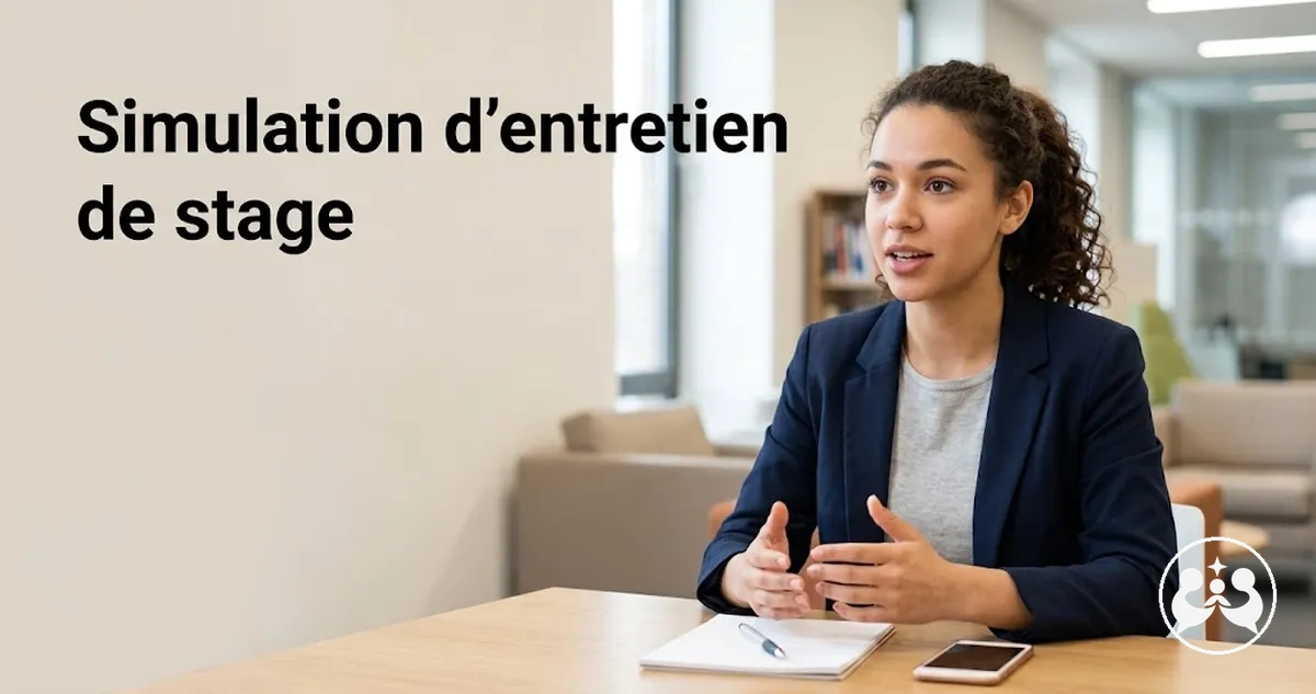 Étudiant participant à une simulation d'entretien de stage