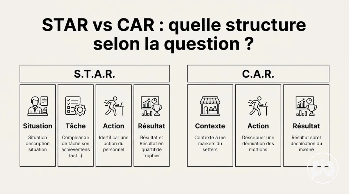 Comparaison des structures STAR et CAR pour répondre en entretien
