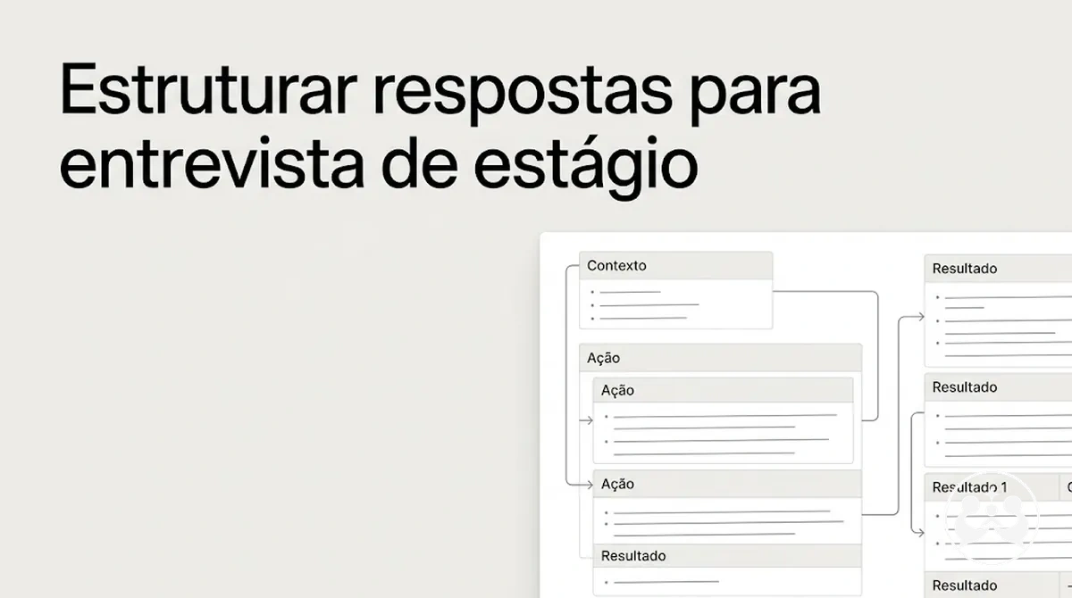 Anotações estruturadas para preparar respostas claras em uma entrevista de estágio