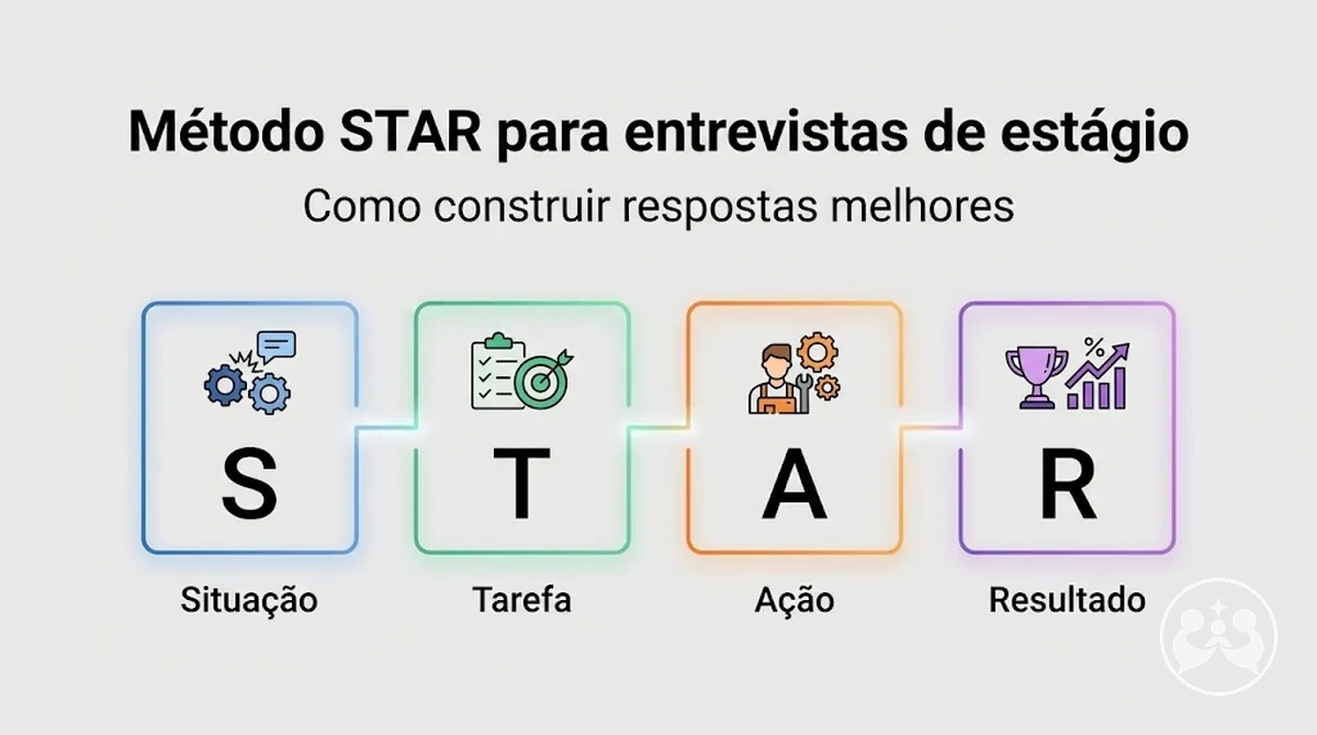 Estrutura do método STAR para responder em uma entrevista de estágio