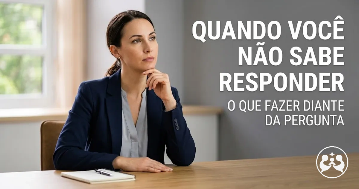 Candidato respondendo com calma a uma pergunta inesperada de entrevista