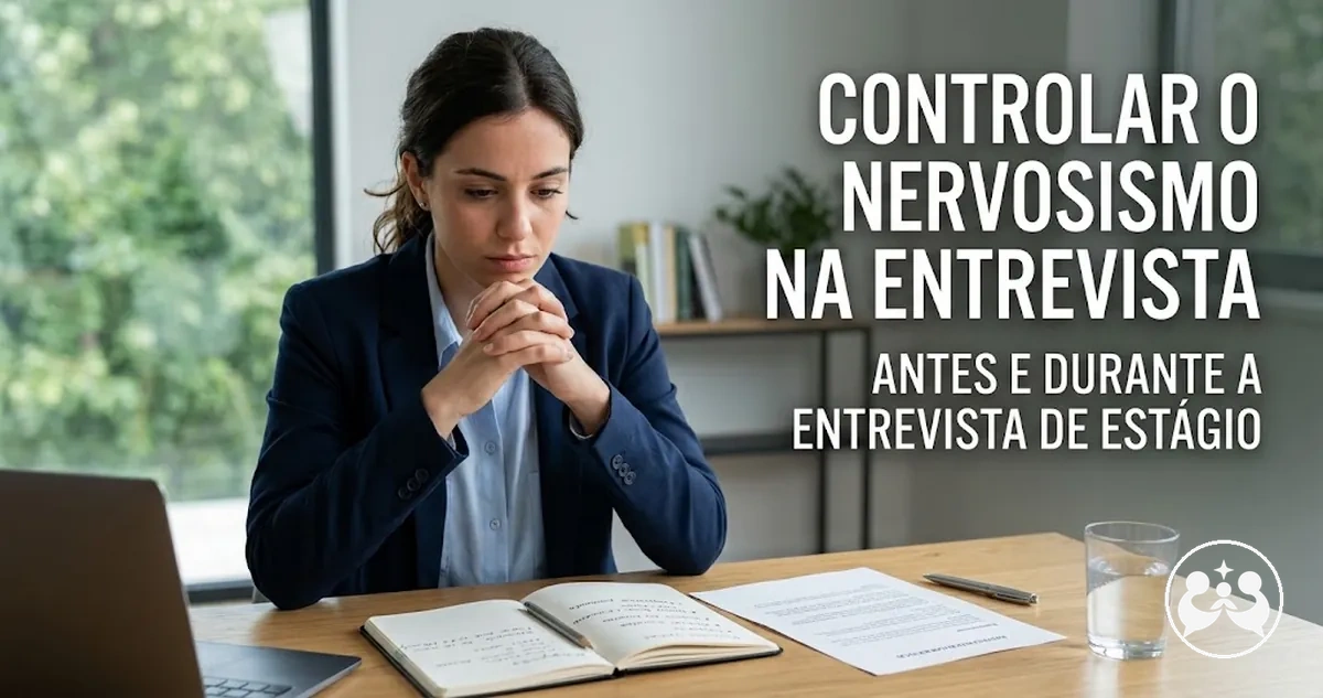 Candidato aplicando técnicas de preparação para controlar o nervosismo na entrevista