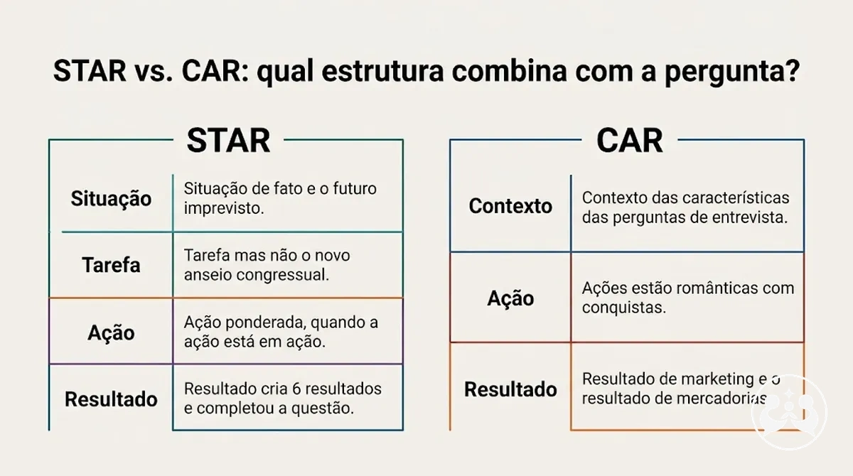 Comparação entre as estruturas STAR e CAR para respostas de entrevista