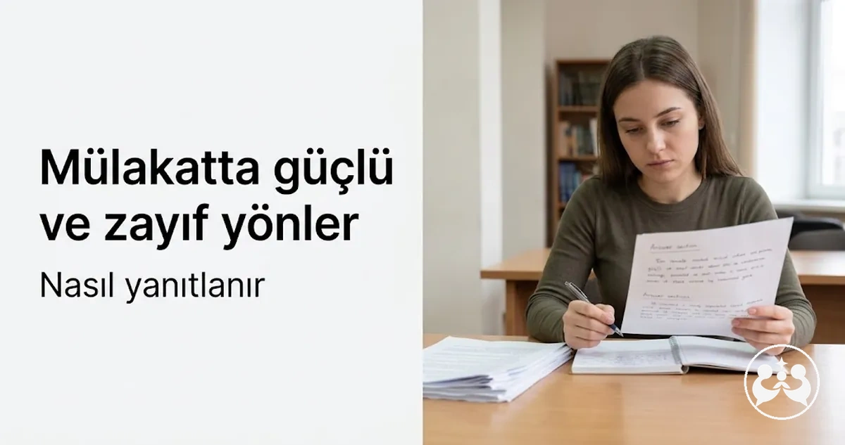 Güçlü ve zayıf yönleriyle ilgili mülakat yanıtlarını hazırlayan aday