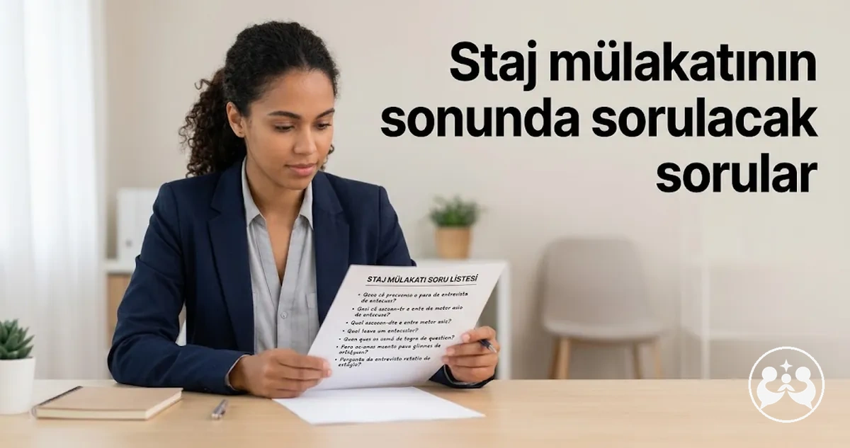 Staj mülakatında soracağı soruları gözden geçiren aday