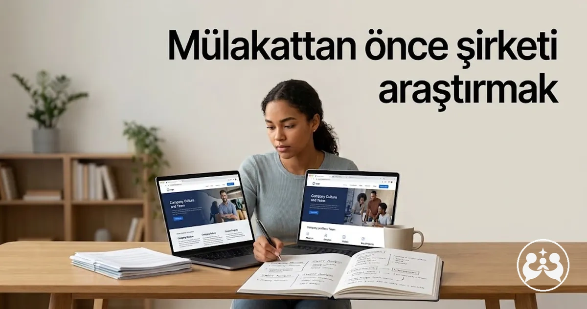 Staj mülakatından önce şirketi araştıran öğrenci