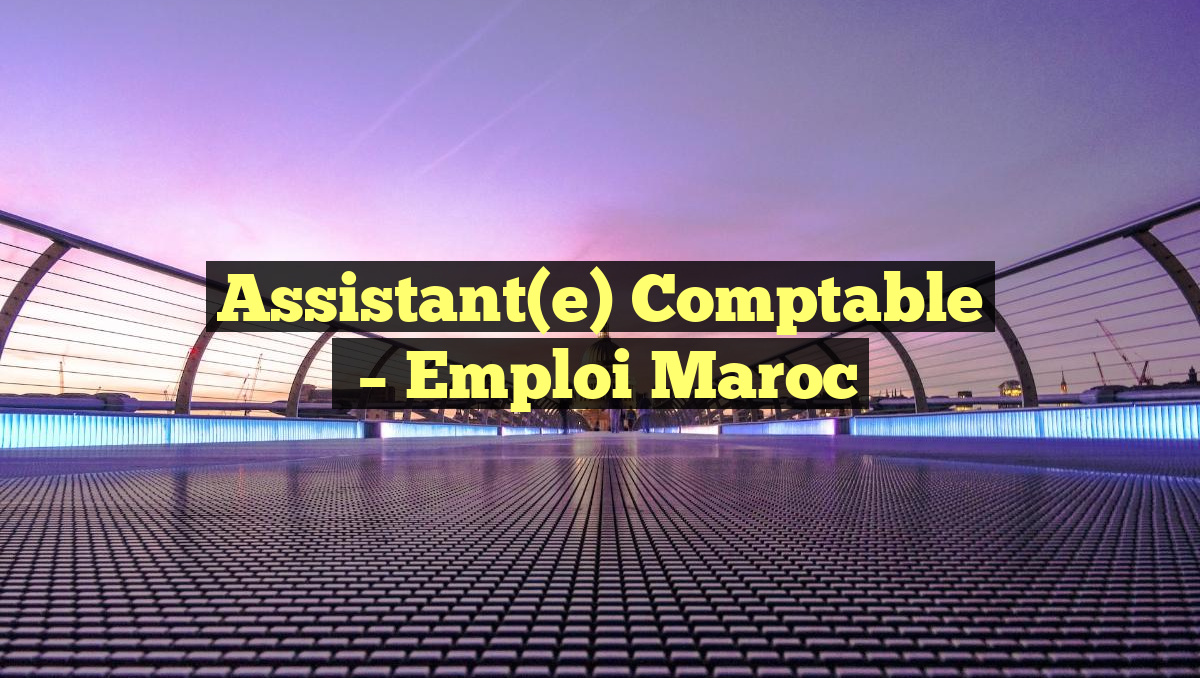Assistant(e) Comptable
– Emploi Maroc