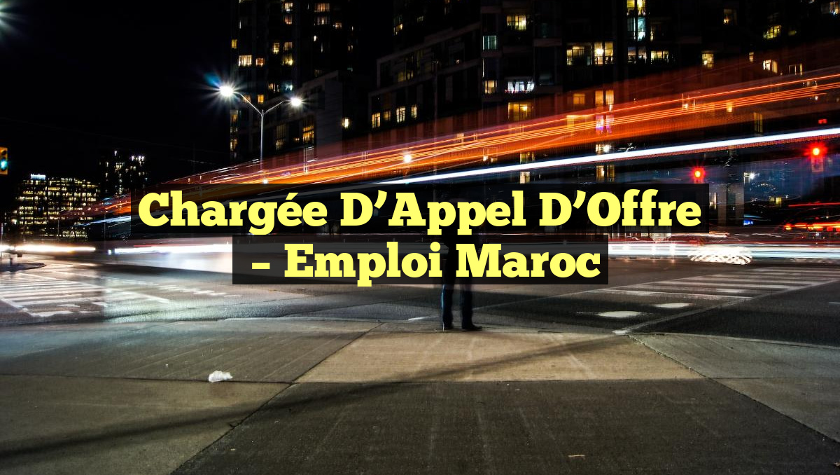 Chargée D&rsquo;Appel d&rsquo;Offre
– Emploi Maroc