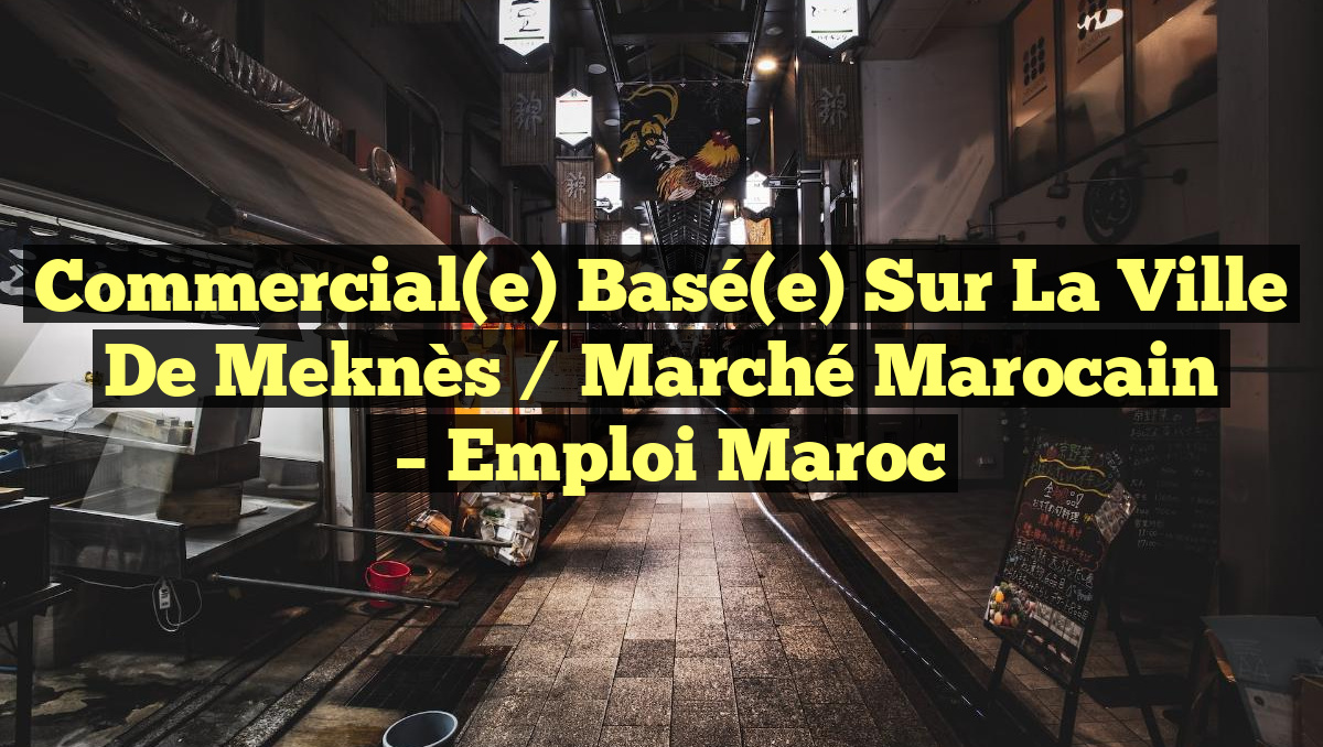 Commercial(e) Basé(e) Sur la Ville de Meknès / Marché Marocain
– Emploi Maroc