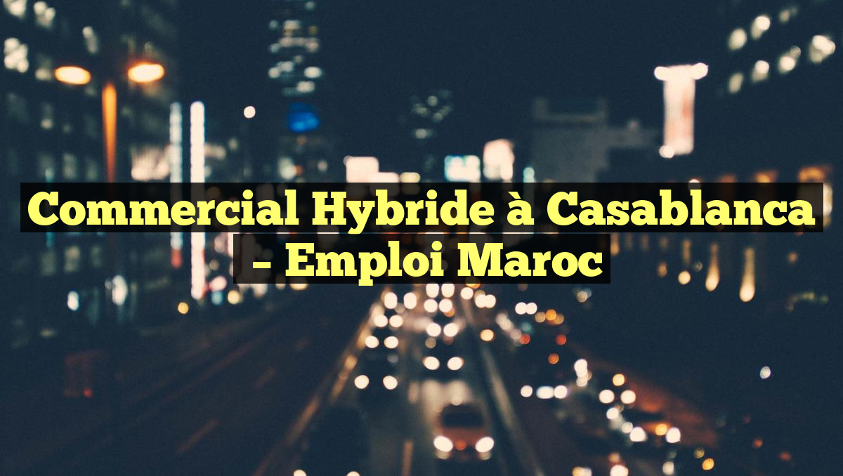 Commercial Hybride à Casablanca
– Emploi Maroc