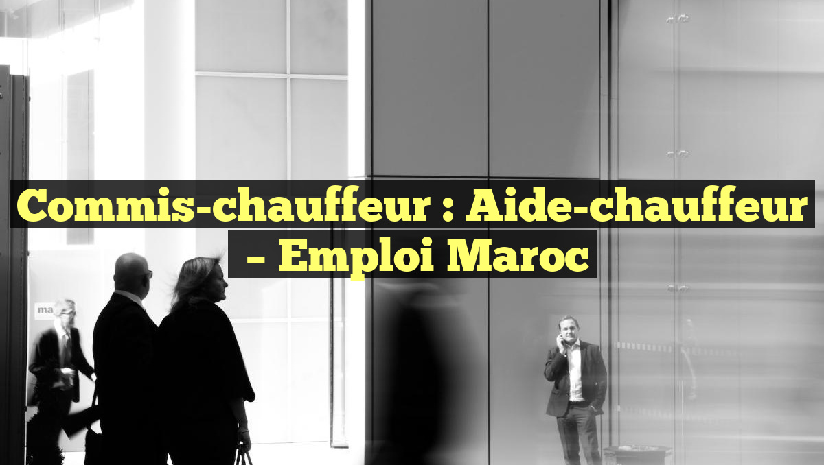 Commis-chauffeur : Aide-chauffeur
– Emploi Maroc