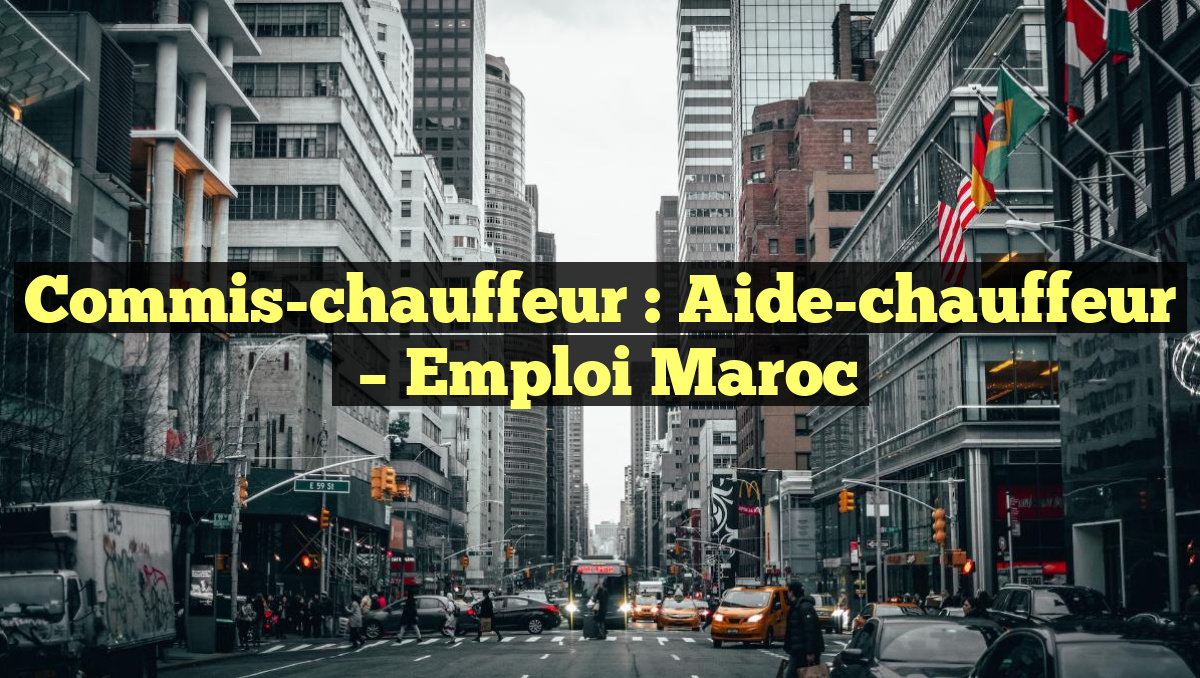 Commis-chauffeur : Aide-chauffeur
– Emploi Maroc