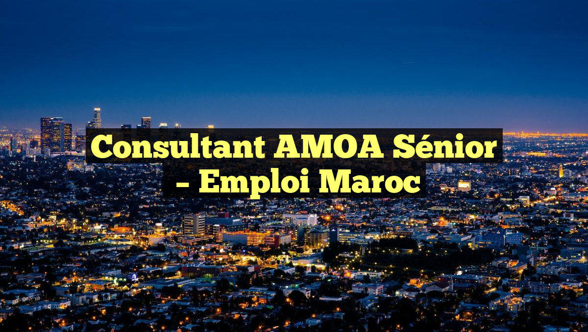 Consultant AMOA Sénior
– Emploi Maroc