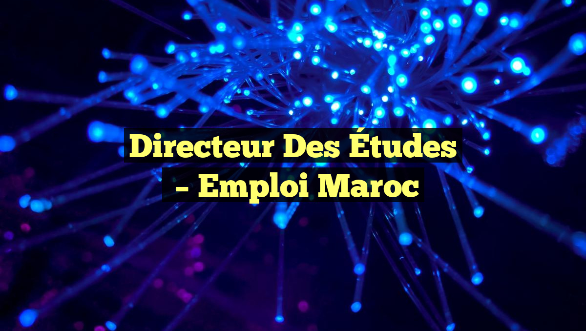 Directeur des Études
– Emploi Maroc