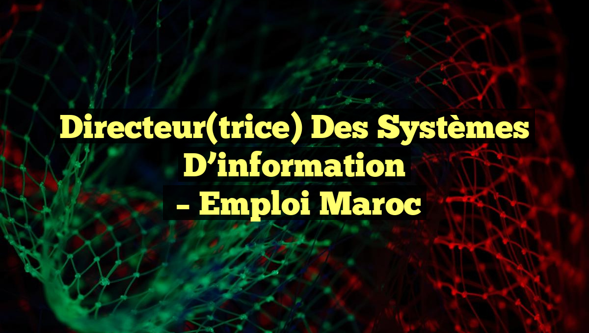 Directeur(trice) des Systèmes D’information
– Emploi Maroc