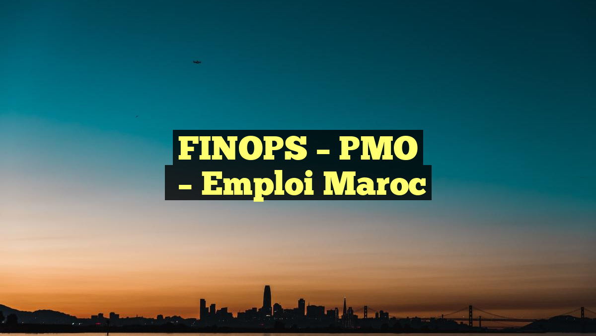 FINOPS – PMO
– Emploi Maroc