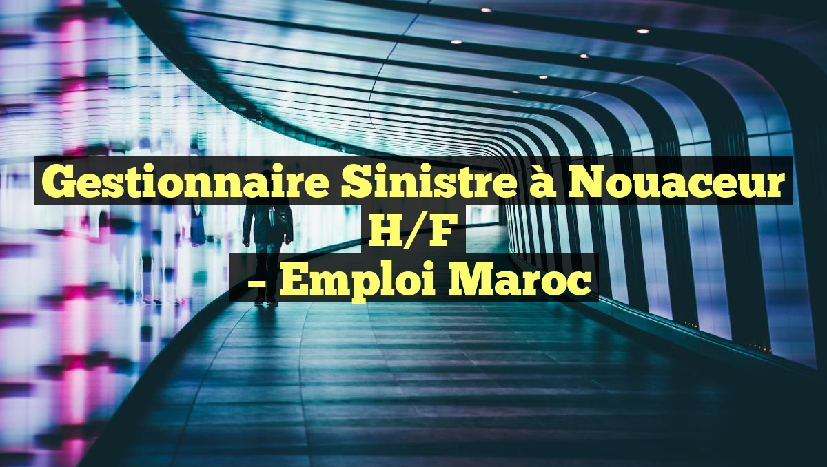 Gestionnaire Sinistre à Nouaceur H/F
– Emploi Maroc