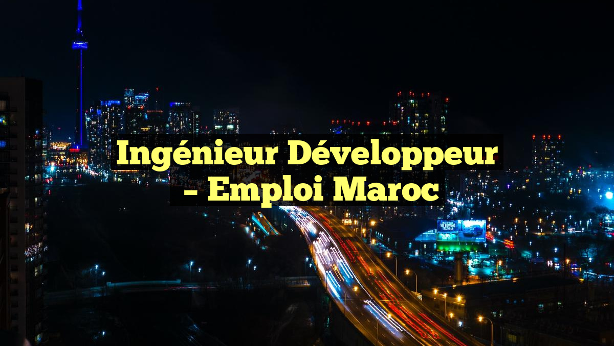 Ingénieur Développeur
– Emploi Maroc