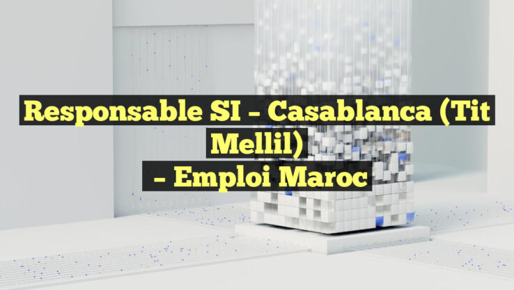 Responsable SI – Casablanca (Tit Mellil)
– Emploi Maroc