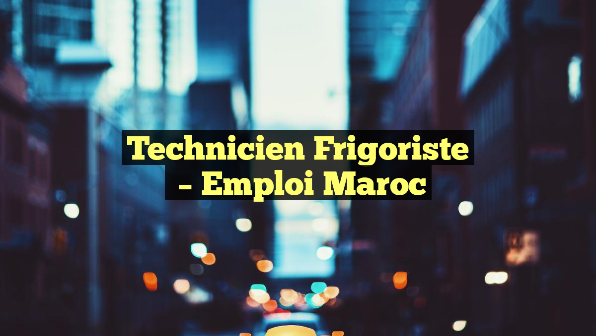 Technicien Frigoriste
– Emploi Maroc