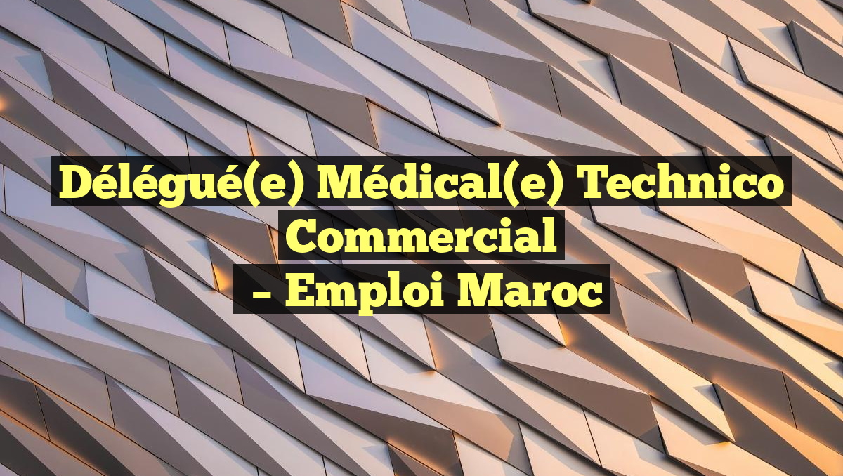 Délégué(e) Médical(e) Technico Commercial
– Emploi Maroc
