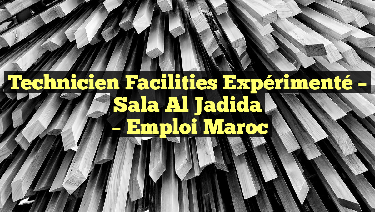 Technicien Facilities Expérimenté –  Sala Al Jadida
– Emploi Maroc
