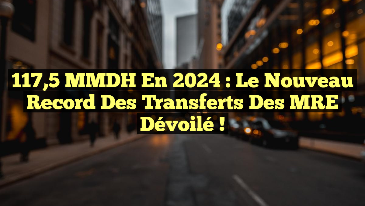 117,5 MMDH en 2024 : Le Nouveau Record des Transferts des MRE Dévoilé !
