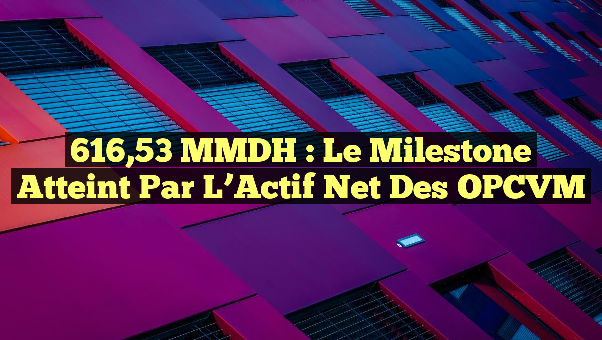 616,53 MMDH : Le Milestone Atteint par l&rsquo;Actif Net des OPCVM