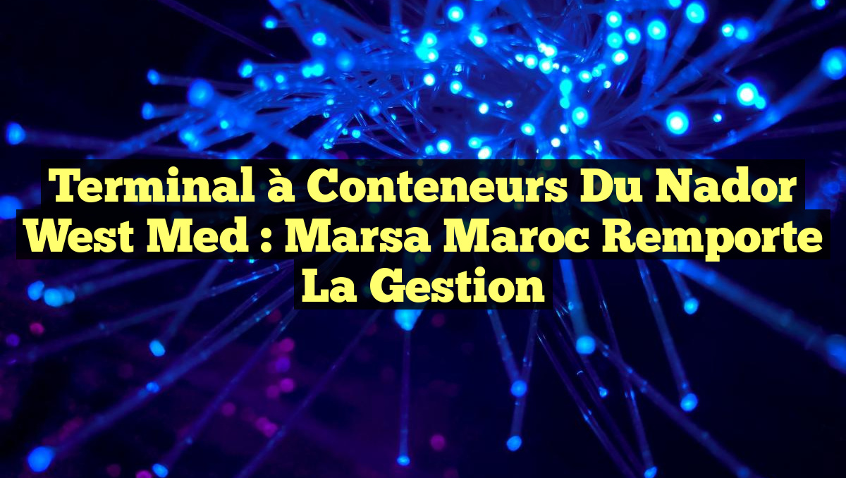 Terminal à Conteneurs du Nador West Med : Marsa Maroc remporte la gestion