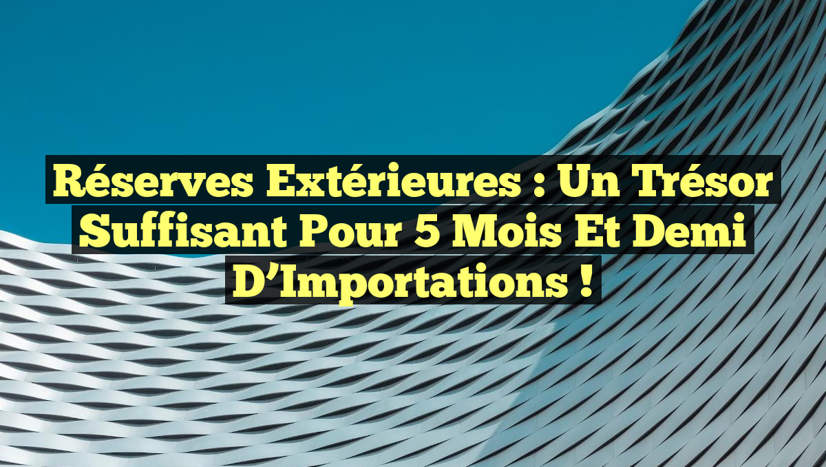 Réserves Extérieures : Un Trésor Suffisant pour 5 Mois et Demi d&rsquo;Importations !