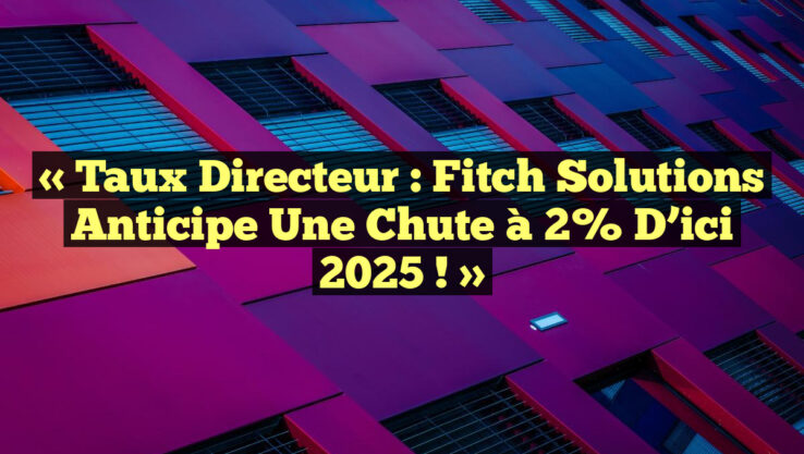 « Taux directeur : Fitch Solutions anticipe une chute à 2% d’ici 2025 ! »