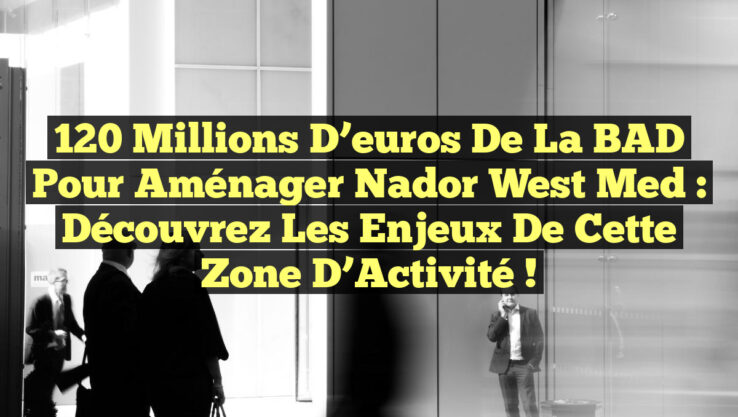 120 Millions d’euros de la BAD pour Aménager Nador West Med : Découvrez les Enjeux de cette Zone d’Activité !