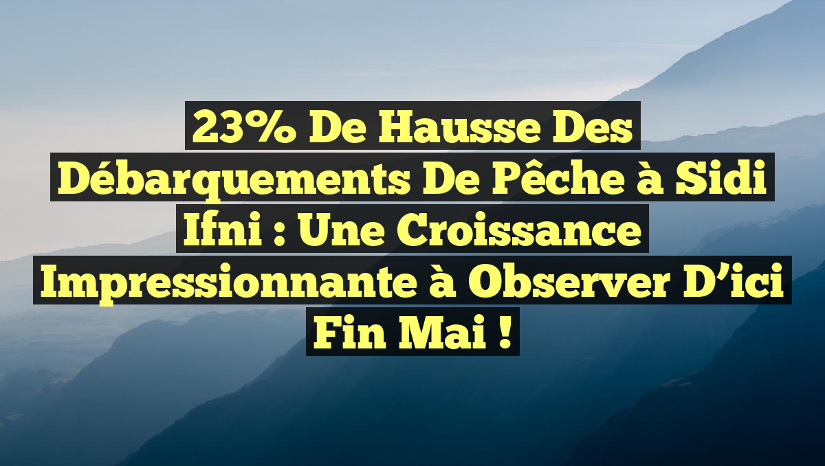 23% de hausse des débarquements de pêche à Sidi Ifni : une croissance impressionnante à observer d&rsquo;ici fin mai !