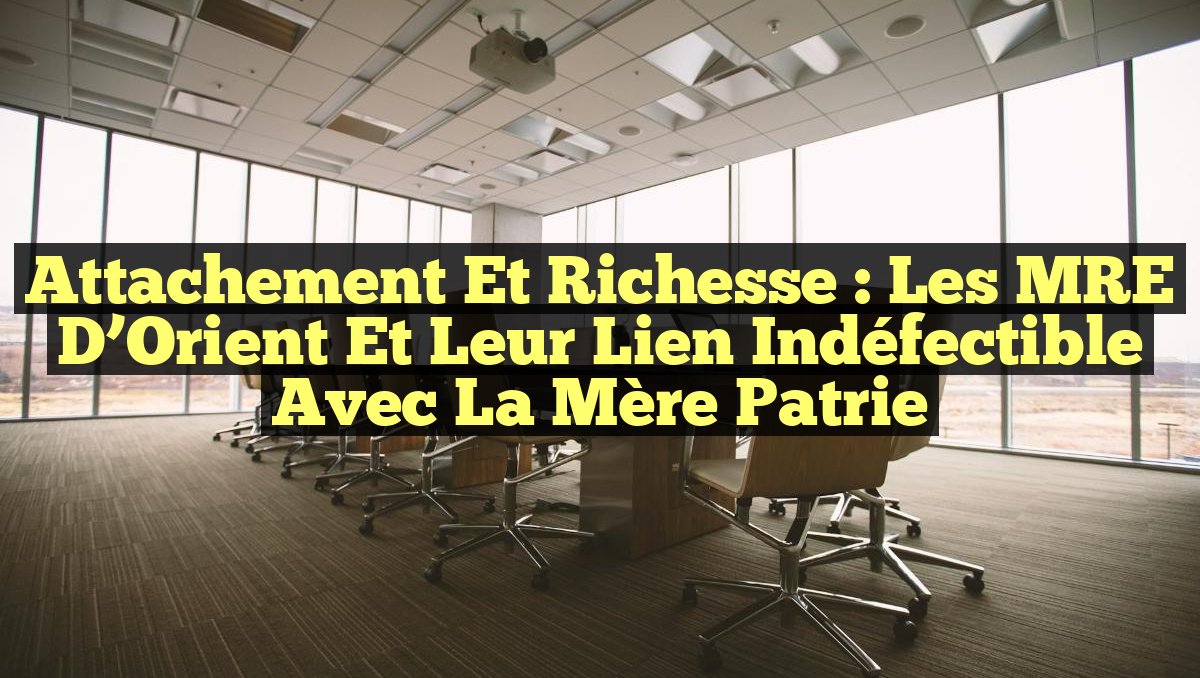Attachement et Richesse : Les MRE d&rsquo;Orient et leur Lien Indéfectible avec la Mère Patrie