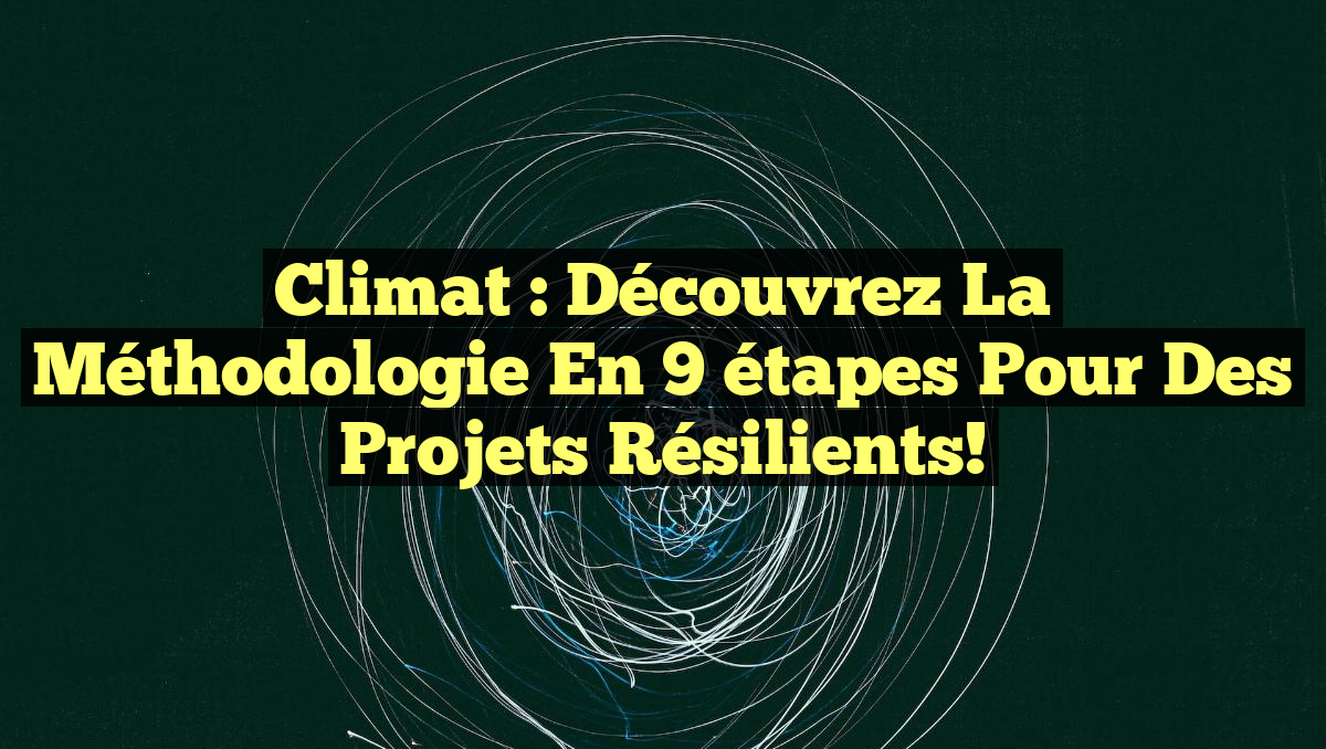 Climat : Découvrez la méthodologie en 9 étapes pour des projets résilients!