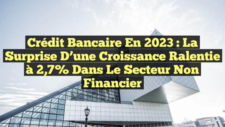 Crédit bancaire en 2023 : la surprise d’une croissance ralentie à 2,7% dans le secteur non financier