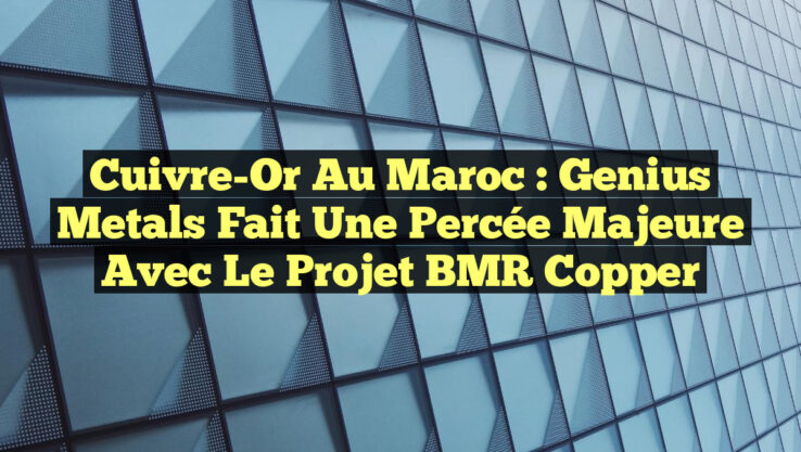 Cuivre-Or au Maroc : Genius Metals fait une percée majeure avec le projet BMR Copper