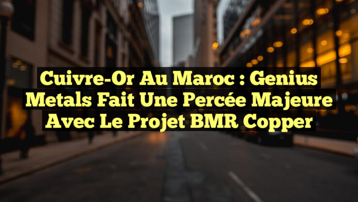 Cuivre-Or au Maroc : Genius Metals fait une percée majeure avec le projet BMR Copper