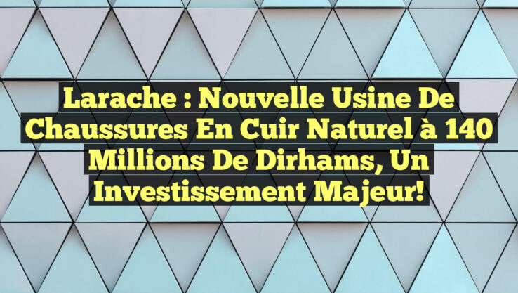 Larache : Nouvelle usine de chaussures en cuir naturel à 140 millions de dirhams, un investissement majeur!