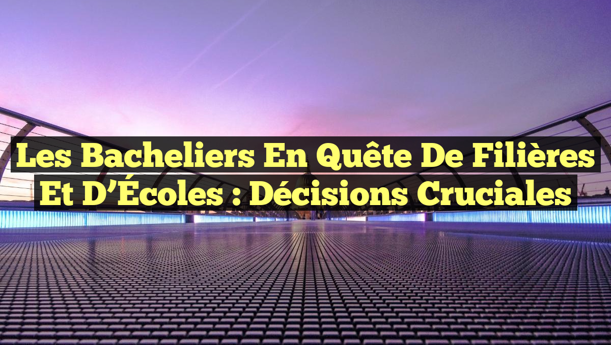 Les Bacheliers en Quête de Filières et d&rsquo;Écoles : Décisions Cruciales