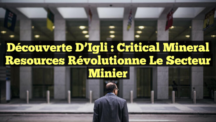 Découverte d’Igli : Critical Mineral Resources Révolutionne le Secteur Minier