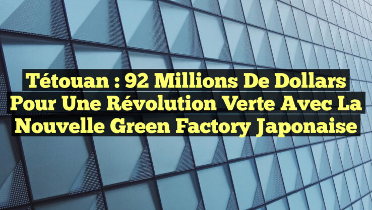 Tétouan : 92 millions de dollars pour une révolution verte avec la nouvelle green factory japonaise