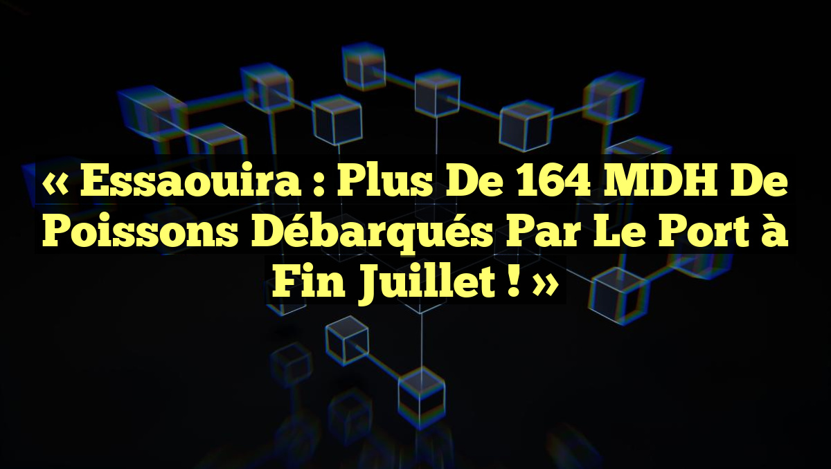 « Essaouira : Plus de 164 MDH de poissons débarqués par le port à fin juillet ! »